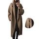 thumbnail image 3 of Abrigo de Lana de Invierno para Mujer, Cruzado, de Larga, con Solapa de Muesca, Tipo Gabardina Larga Marrón S, 3 of 5