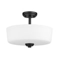 thumbnail image 6 of Z-Lite Arlington 15" Round Glass Steel Semi Flush Mount in Matte Opal and Black, 6 of 7