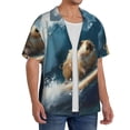 thumbnail image 2 of Gukieu Surfing Guinea Pig Print Men's Short-sleeved Shirts, Button-down Pocket Shirts, T-shirts, Beach Vacation Travel Summer Clothing-XX-Large, 2 of 5