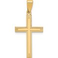 thumbnail image 1 of 14K Yellow Gold Polished Laser Etched Cross Charm (28 X 15) Made In United States xr541, 1 of 6