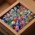 thumbnail image 3 of U8MO 50pcs Round 10mm Crackle Glass Crystal Loose Beads lot for Jewelry Making-Deep Blue, 3 of 5