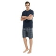 thumbnail image 3 of GLOBAL Men's Short Sleeve Crew Knitted Top & Lightweight Yarn Shorts Pajama Sets, Sizes S-XXL, 3 of 5