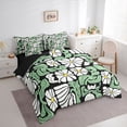 thumbnail image 2 of Homewish White Green Boho 7pcs Queen Bedding,Vintage Daisy Flowers Bedding Comforter Set Queen,Black Reversible, 2 of 8