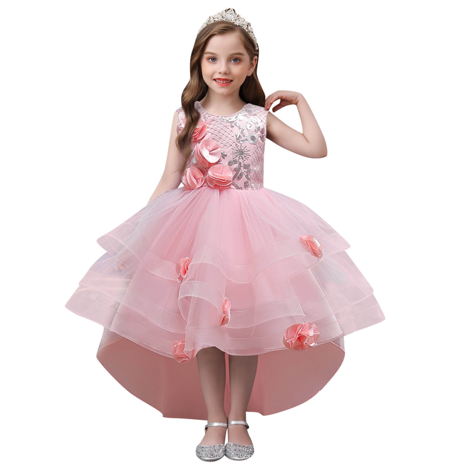 FDDMis Christmas Dresses for Girls 7-8 3t Christmas Outfit Girls Baptism Outfits for Boys Toddler Flower Girl Dress Boys Clothes Gifts for 12 Year, Pink 10-11 Years