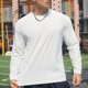 thumbnail image 1 of pstuiky camisetas de manga larga para hombre, Sudadera deportiva de manga larga con cuello redondo para hombre, color liso, para correr, fitness, primavera y otoño salir tops m, 1 of 4