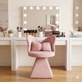 thumbnail image 4 of Leumius Vanity Chair,Swivel Accent Chair,Velvet Makeup Stool Dining Chairs with 360° Rotation for Bedroom/Dressing Table,Pink, 4 of 8