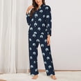 thumbnail image 2 of Balery Wolf And Moon Conjunto de Pijama con Estampado para Mujer, Conjunto de Dos Piezas con Manga Larga, Ropa de Dormir Suave con Bolsillos, Pijamas Cómodos-X-Large, 2 of 7