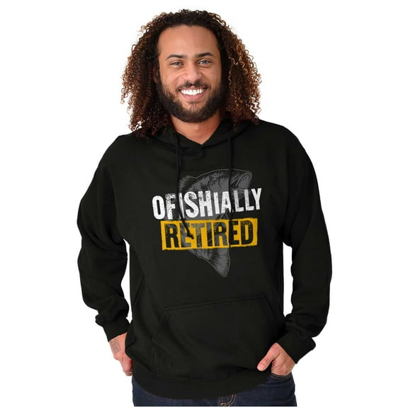 Officially Retired Fishermen Pun Hoodie Sweatshirt Women Men Brisco Brands S