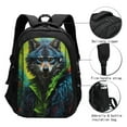 thumbnail image 3 of Balery Realistic Style Wolf Warrior Mochila con carga USB para hombre y mujer - Mochila impermeable y antirrobo para portátil con puerto USB para viajes, trabajo, estudios y universidad, 3 of 7