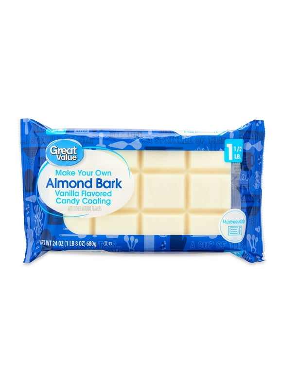 Great Value Almond Bark, Vanilla, 24 oz Bar, Bag