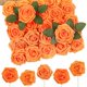 thumbnail image 1 of Rosas artificiales de color naranja quemado N&T Nieting, 25 unidades, purpurina, 7,6 cm, 1 of 9