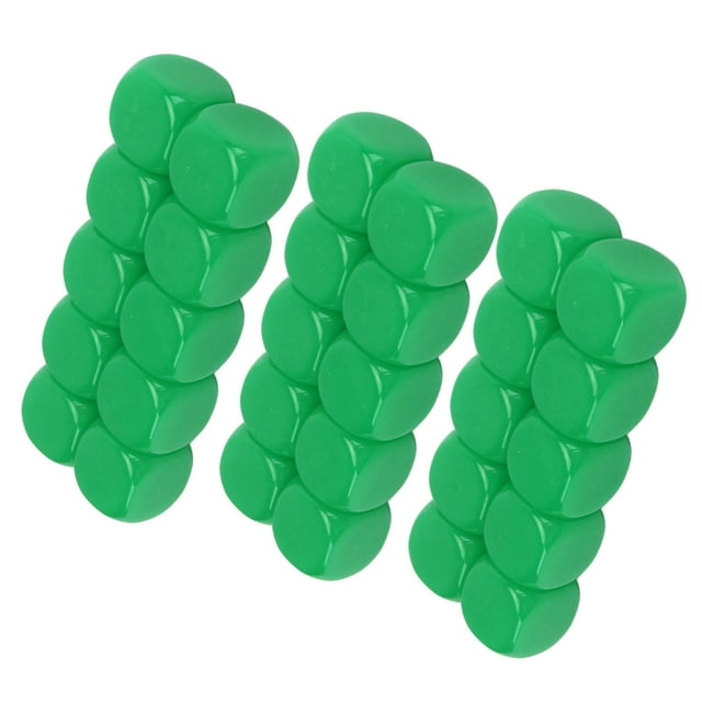30PCS 16MM Blank Dice Set, Plastic Rounded 6 Sided Dice Cubes For Game Party Fun DIY Sticker Math Teaching