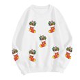thumbnail image 4 of TTUHYWXI Christmas Sweatshirts Women Sequin Christmas Shirts Sparkly Xmas Graphic Long Sleeve Crewneck Pullover Tops (White, L), 4 of 8