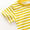 thumbnail image 3 of WOYY Boys Short Sleeved Striped T Shirt Unisex Kids Casual T-Shirt,Yellow, 3 of 6
