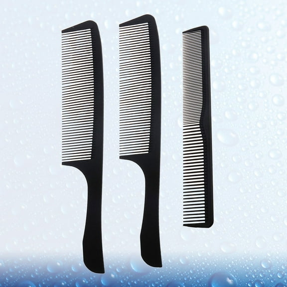 OATIPHO Combs For Hair Styling Tools Carbon Fiber Black 3pcs Set 9.45x1.18in