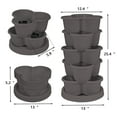 thumbnail image 4 of VECELO Stackable Planters 5 Tier Vertical Gardening Planter, Stackable Garden Tower Indoor Outdoor Pot For Strawberries, Flowers, Herbs, Vegetables With Removable Wheels, Dark Gray, 4 of 12