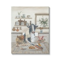 Stupell Industries Farm Animals in Kitchen Animals & Insects Painting Gallery Wrapped Canvas Print Wall Art, 24 x 30