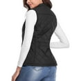 thumbnail image 4 of Chaleco de mujer con cuello alto Chalecos Chaleco acolchado Chaqueta ligera sin mangas con bolsillos con cremallera (L), 4 of 5