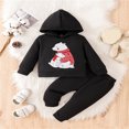 thumbnail image 4 of Gibobby Conjunto de Sudadera y Leggings de Lana Bebé recién nacido Bebé Unisex Algodón Estampado de animales Otoño Pantalones de manga larga Sudadera con capucha(Negro,6-9 Meses), 4 of 5