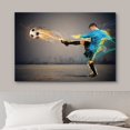 thumbnail image 3 of wall26 Canvas Print Wall Art Soccer Player Kicks Blazing Ball Sports Athletes Photography Realism Contemporary Scenic Urban Multicolor Ultra for Living Room, Bedroom, Office - 24"x36", 3 of 5