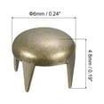 thumbnail image 2 of 100Pack 6mm Brown Round Dome Studs Metal Claw Beads Nailhead for Leather Craft Clothes Belt Bag Shoes, 2 of 6