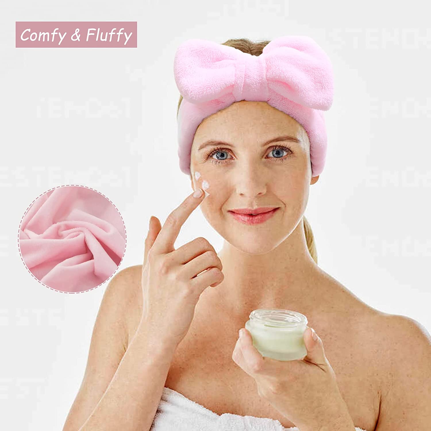 2 Pack Spa Headband, Facial Makeup Bow Head band for Women  display picture 3