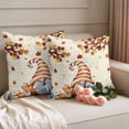 thumbnail image 6 of Outdoor Pillow Covers 16x16 Set of 2, Gnomes Pumpkin Fall Waterproof Patio Throw Pillow Covers for Couch Sofa Chair, Maple Leaves Thanksgiving Branches Decorative Pillowcases for Throw Pillows, 6 of 9
