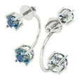 thumbnail image 2 of 3 ct Screw-Back Stud Earrings for Women | 6.5mm Round Cut Blue Moissanite | 18K White Gold, 2 of 5