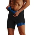 thumbnail image 4 of Sauna Shorts for Men Thermo Capris Tights Compression Hight Waist Pants Gym Athletic Workout Shapewear Blue, Size S, 4 of 5