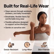 OHMRX Universal CGM & Sensor Patch – Tan (30 Pack) | Hypoallergenic, Sweat‑Resistant Overpatch for Libre, Dexcom, Guardian, Eversense