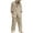 Khaki, variant on Men's Linen 2 Piece Outfits Casual Long Sleeve Button Down Shirts and Loose Lounge Pants Matching Sets Big and Tall Beach Outfits Set