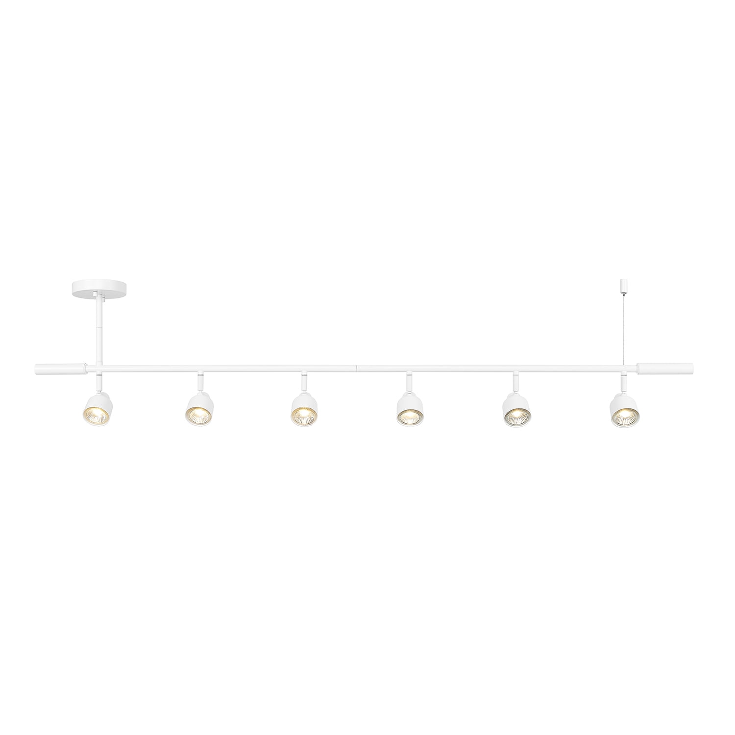 Globe Electric 6-Light Matte White Adjustable Track Light with Pivoting Shades, Minimalist Design