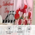 thumbnail image 6 of Valentine's Day Semi Sheer Curtains Drapes for Living Room,Bedroom,French Doors Window 63 Inches Long,Ombre Pink Love Tree Truck Roses Plaid Rod Pocket Chiffon Curtain Drapery Voile Draperies Panel, 6 of 8