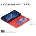 thumbnail image 6 of Case for iPhone 17 Pro Max,Rhombus Pattern Flip Wallet Leather Case with Card Holder Magnetic Closure Shockproof Kickstand Protective Phone Cases Cover,Red,For iPhone 17 Pro Max, 6 of 10