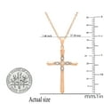 thumbnail image 4 of Dazzlingrock Collection Round White Diamond Vintage Style Cross Pendant for Women with 18 Inch Gold Chain (0.05 ctw, Color I-J, Clarity I1-I2) in 14K Rose Gold, 4 of 5