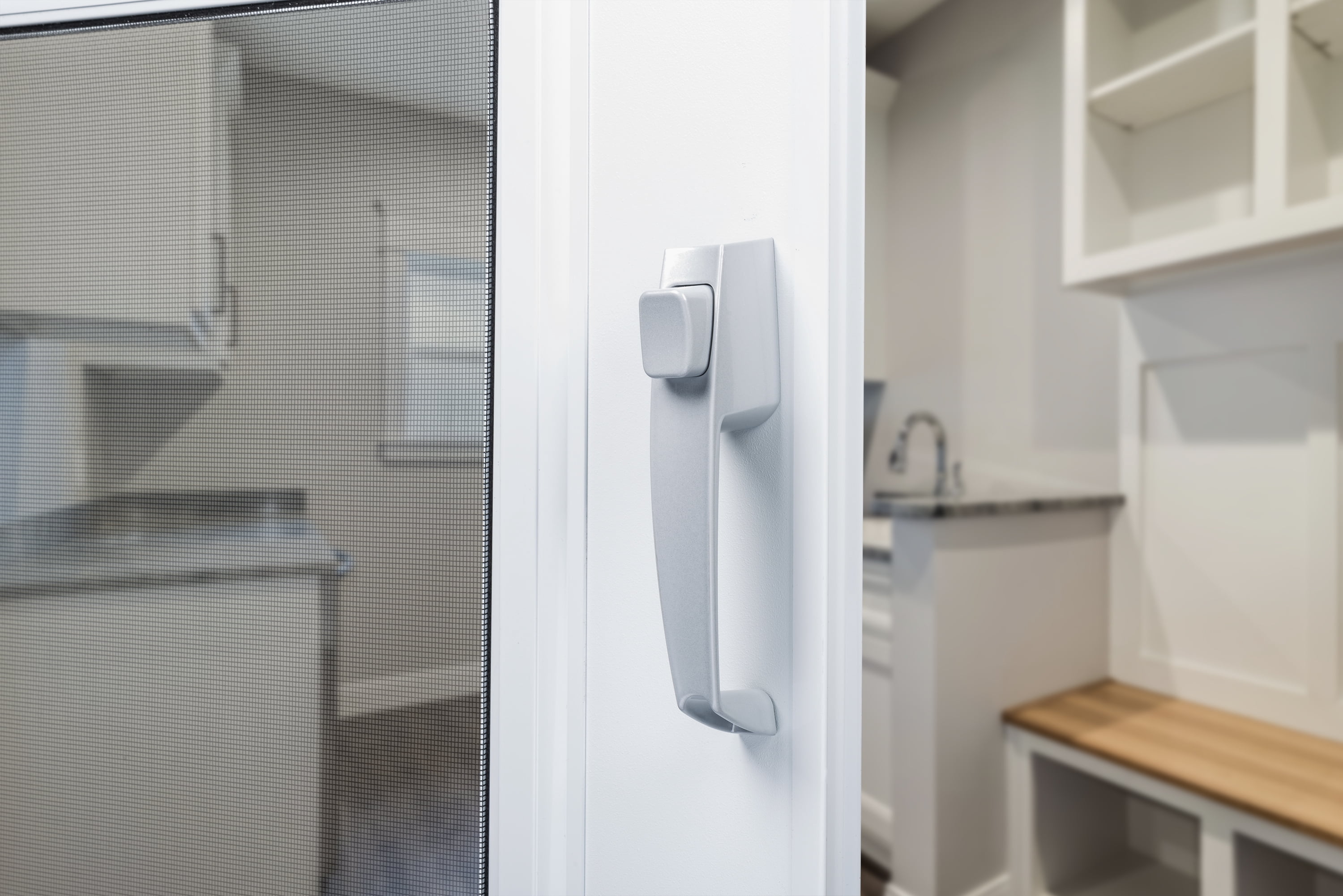 Wright Products Push-Button Screen Door Latch, Aluminum, for Out-Swinging Wood and Metal Doors