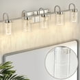 thumbnail image 2 of Bathroom Light Fixtures, 3/4/5/6 Light Brushed Gold Vanity Lights Crystal Bubble Glass Dimmable 3 Color Temperatures Modern Bathroom Wall Sconce for Bathroom Hallway Kitchen Bedroom Living Room, 2 of 9