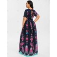thumbnail image 4 of Vestido maxi dividido estampado de talla grande Rosegal Bikinis, 4 of 5