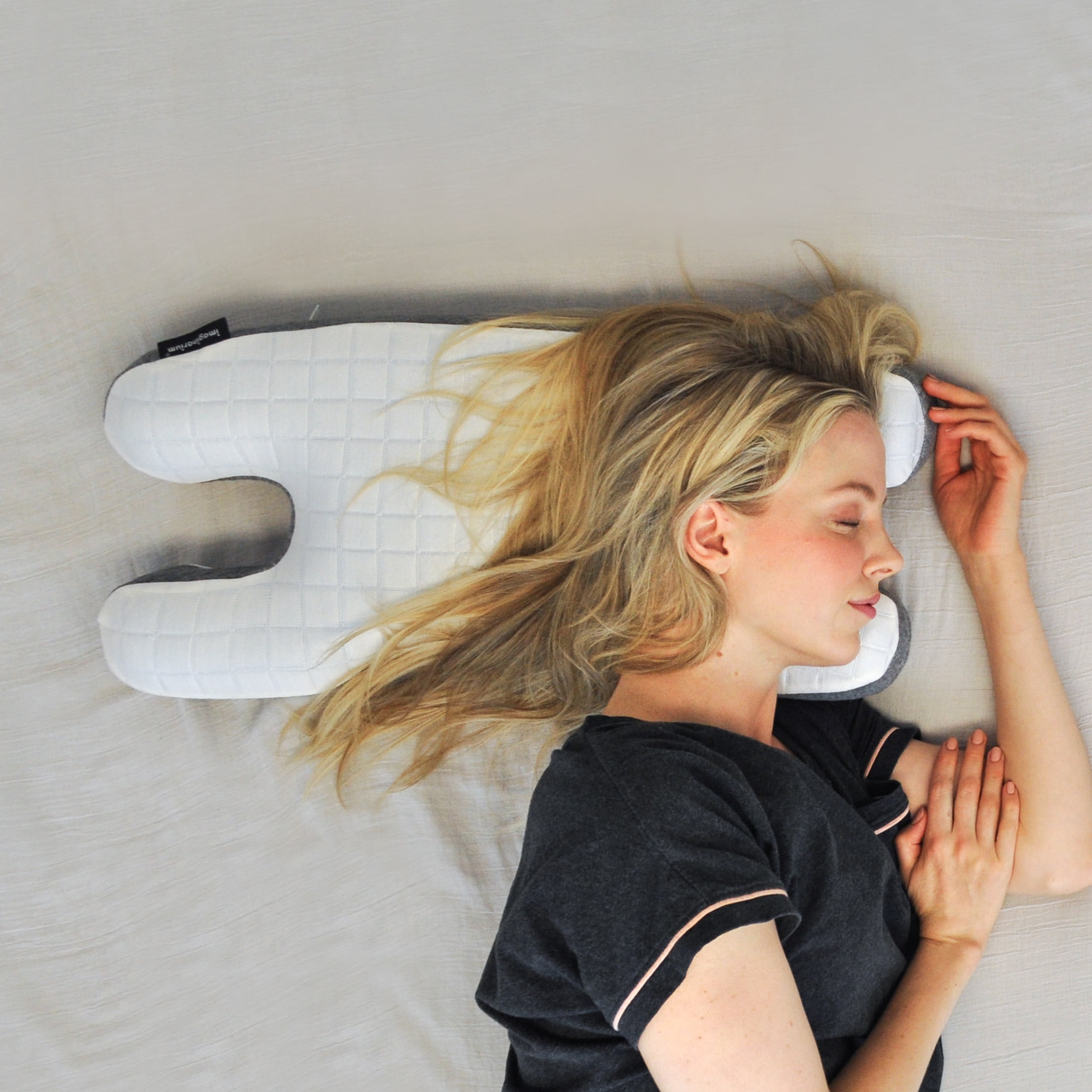 Wondertech Ergonomic Memory Foam Facial Pressure Relief Beauty Pillow with Cooling Cover