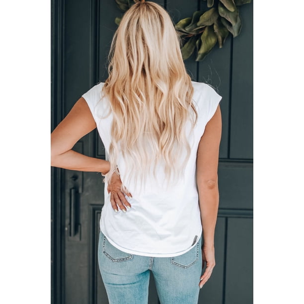 ABPHQTO Camiseta blanca con cuello redondo y estampado floral de flamencos de verano para mujer