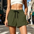 thumbnail image 5 of Oksale Casual Shorts for Women Loose Cozy 3 Inch Shorts with Pockets Summer 2026 Drawtring Elastic Waisted Comfy Shorts Army Green S, 5 of 7