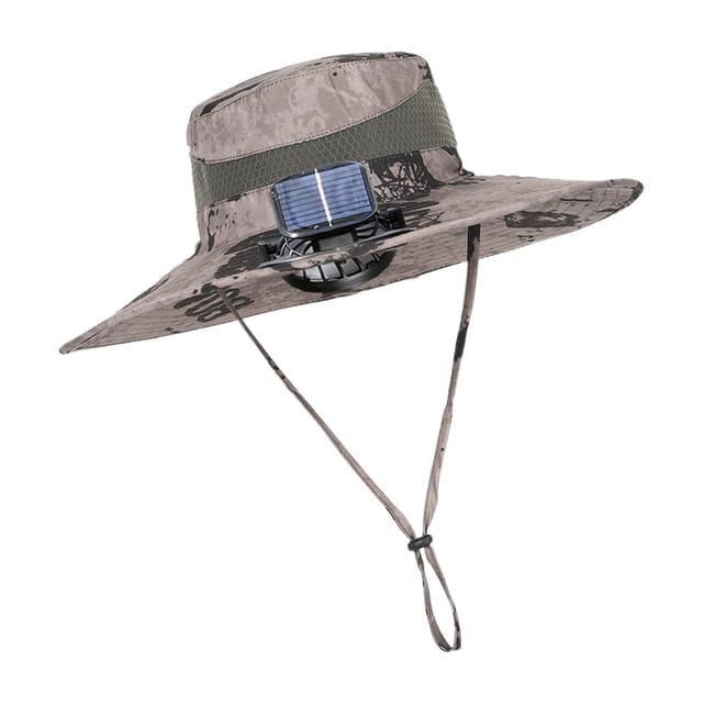 Sombrero para el sol Fernando con ventilador de refrigeración caqui ajustable