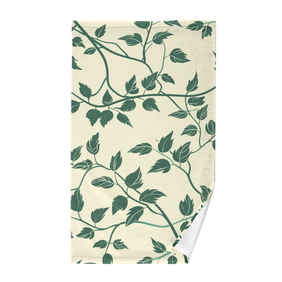 Leaves in Cream Hand Towel Bath Towels Face Towels Cotton Absorbent for Home Hotel Spa Swimming Yoga Sports