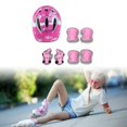 thumbnail image 2 of Juego de 7 cascos de bicicleta para niños, casco de monopatín a prueba de golpes con rodilleras, codos y muñecas. Rosa, 2 of 7