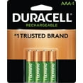 thumbnail image 1 of Duracell Rechargeable 3A Batteries, Pre-Charged 1.5V Triple A Battery, 4 Pack, 1 of 5