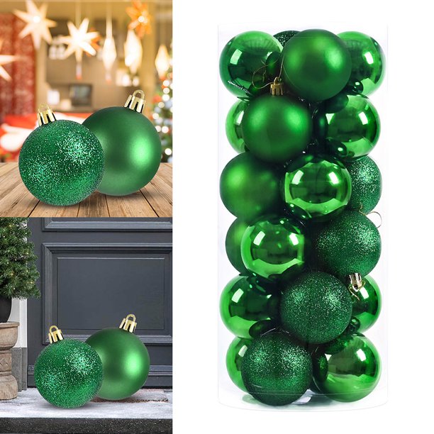 Bsvklp Bolas Navidad Reutilizables Irrompibles 4cm Del para Bodas 24 Uds. (verde)