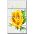 thumbnail image 2 of Yellow Rose with Green Leaves Sketch - Floral Canvas Art Print, 2 of 3