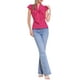 thumbnail image 2 of Blusa de mujer INSPIRE CHIC con lunares, cuello con lazo, mangas acampanadas, top para el trabajo en color rosa intenso, 2 of 6