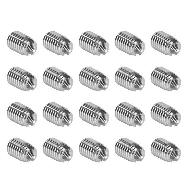 Thread Inserts, M6x1.0 M10x1.5 Strong Tensile Strength Slotted Thread Inserts 14mm Length Self Tapping for Automobile