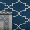 thumbnail image 3 of SAFAVIEH Courtyard Jasper Geometric Bordered Indoor/Outdoor Area Rug, 6'7" x 6'7" Round, Navy/Beige, 3 of 7